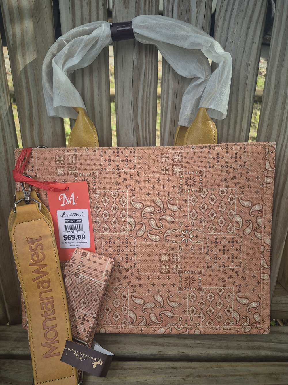 Montana West Pink Patchwork Paisley Tote with Handles